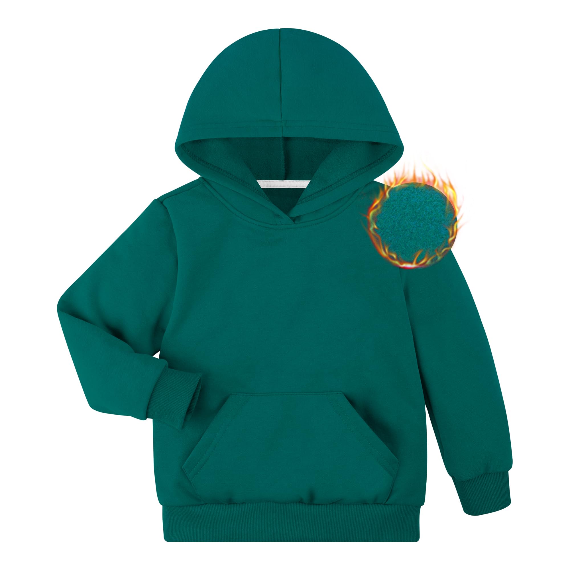 BIG ELEPHANT Boys Hooded Sweatshirt Fleece Pullover Hoodies Long Sleeve Warm Hoodie Sweatshirts with Pocket for Kids