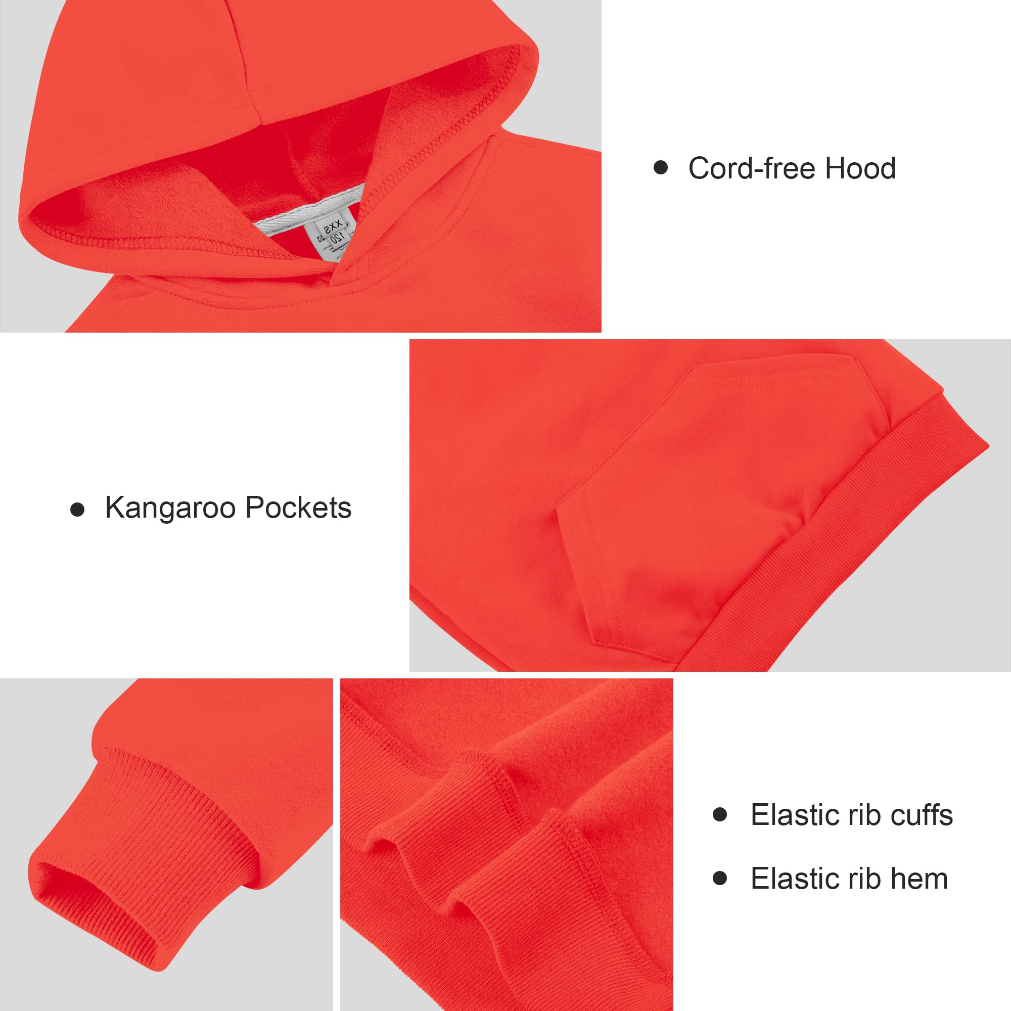 BIG ELEPHANT Boys Hooded Sweatshirt Fleece Pullover Hoodies Long Sleeve Warm Hoodie Sweatshirts with Pocket for Kids