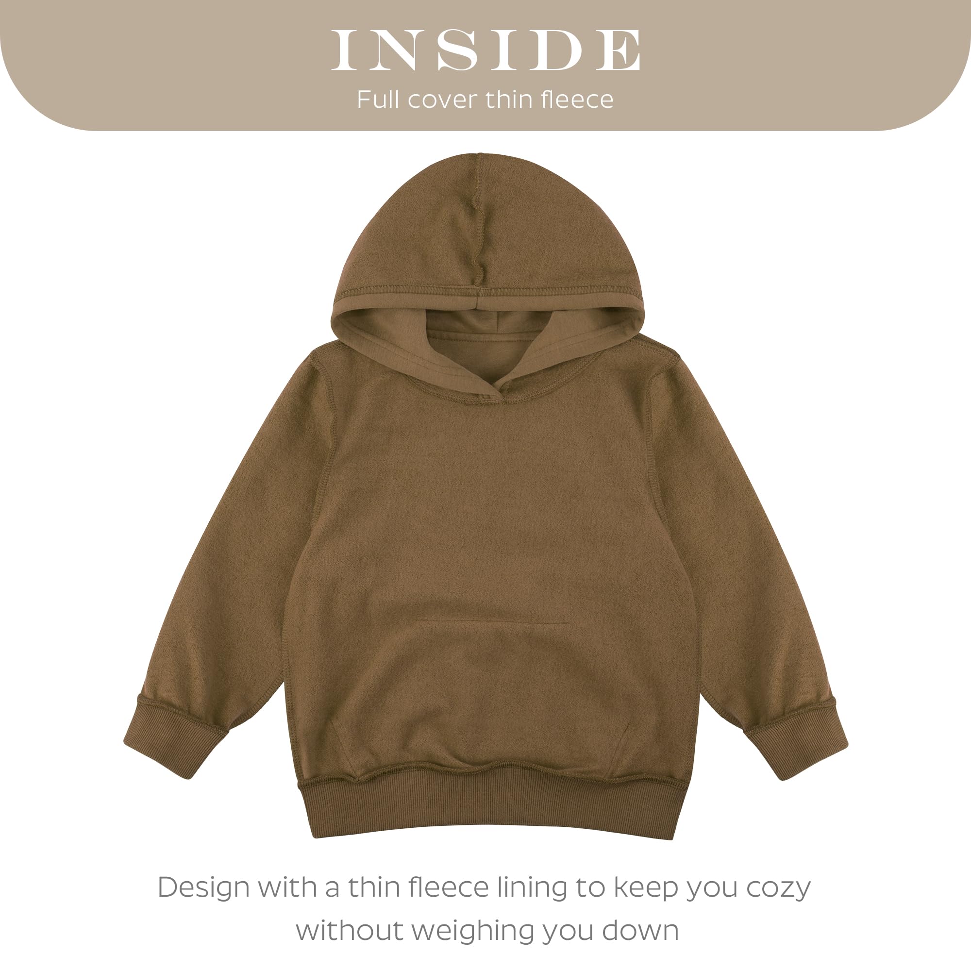 BIG ELEPHANT Boys Hooded Sweatshirt Fleece Pullover Hoodies Long Sleeve Warm Hoodie Sweatshirts with Pocket for Kids