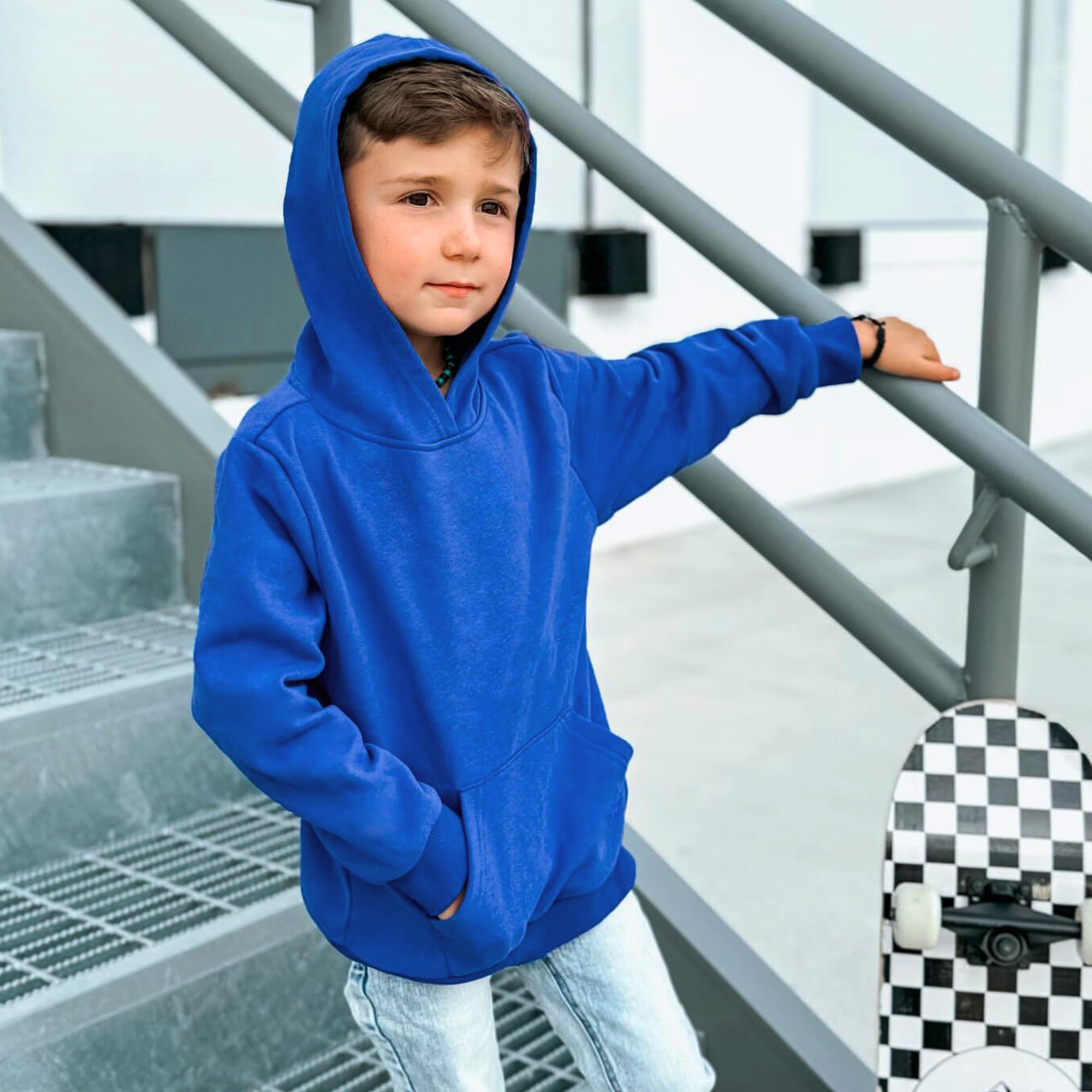 BIG ELEPHANT Boys Hooded Sweatshirt Fleece Pullover Hoodies Long Sleeve Warm Hoodie Sweatshirts with Pocket for Kids