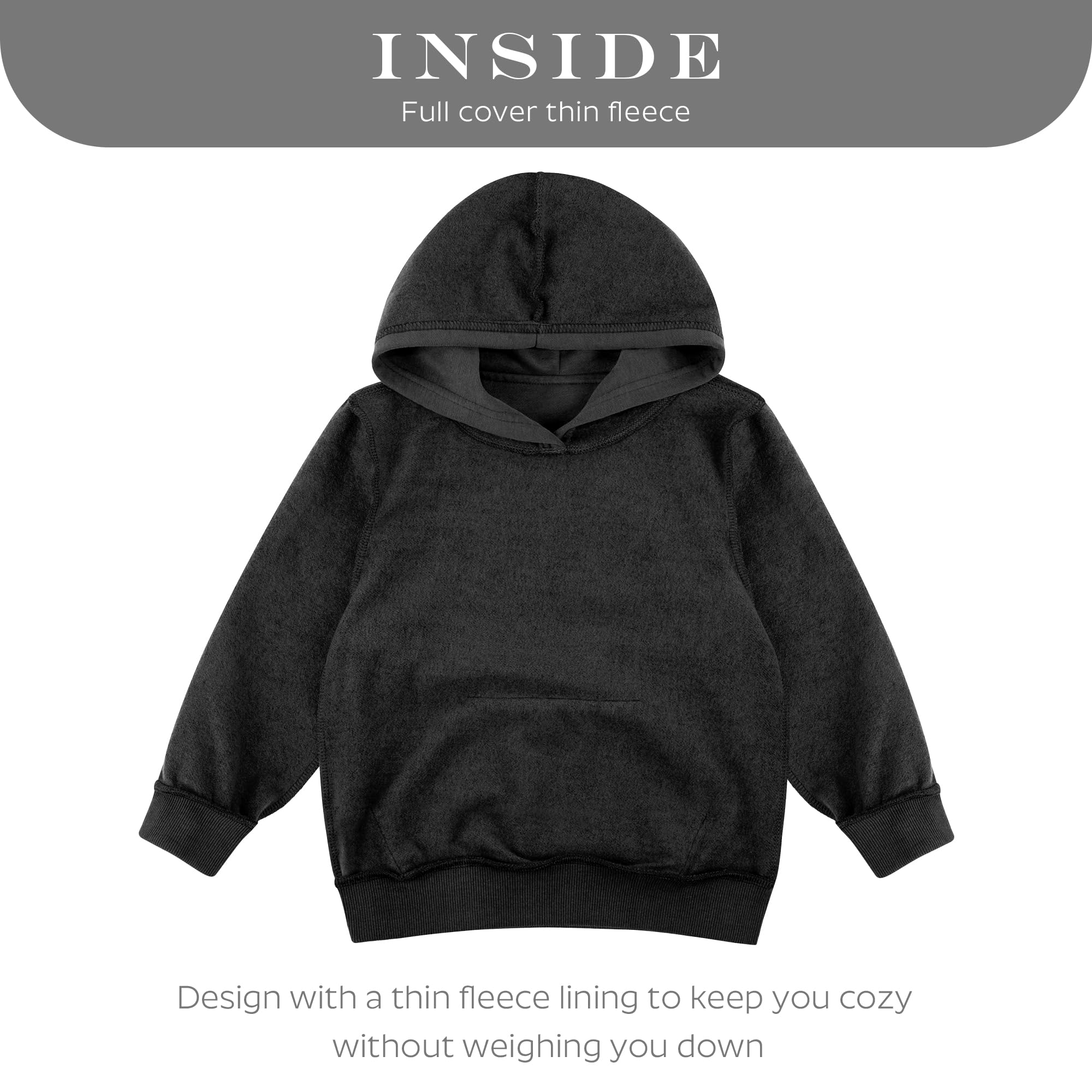BIG ELEPHANT Boys Hooded Sweatshirt Fleece Pullover Hoodies Long Sleeve Warm Hoodie Sweatshirts with Pocket for Kids