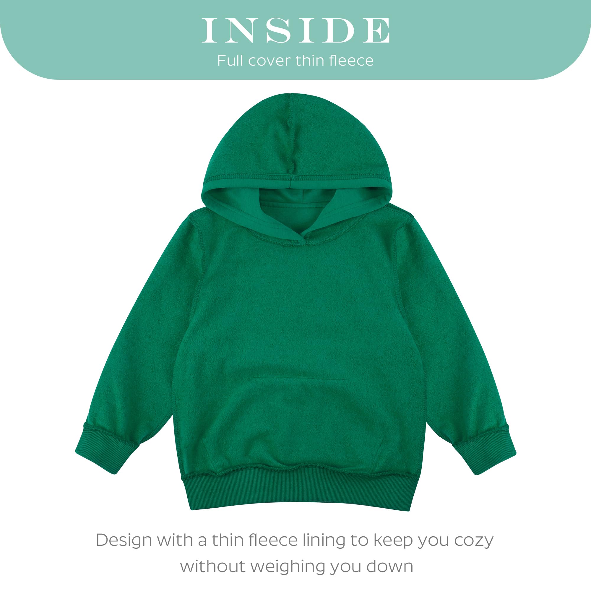 BIG ELEPHANT Boys Hooded Sweatshirt Fleece Pullover Hoodies Long Sleeve Warm Hoodie Sweatshirts with Pocket for Kids