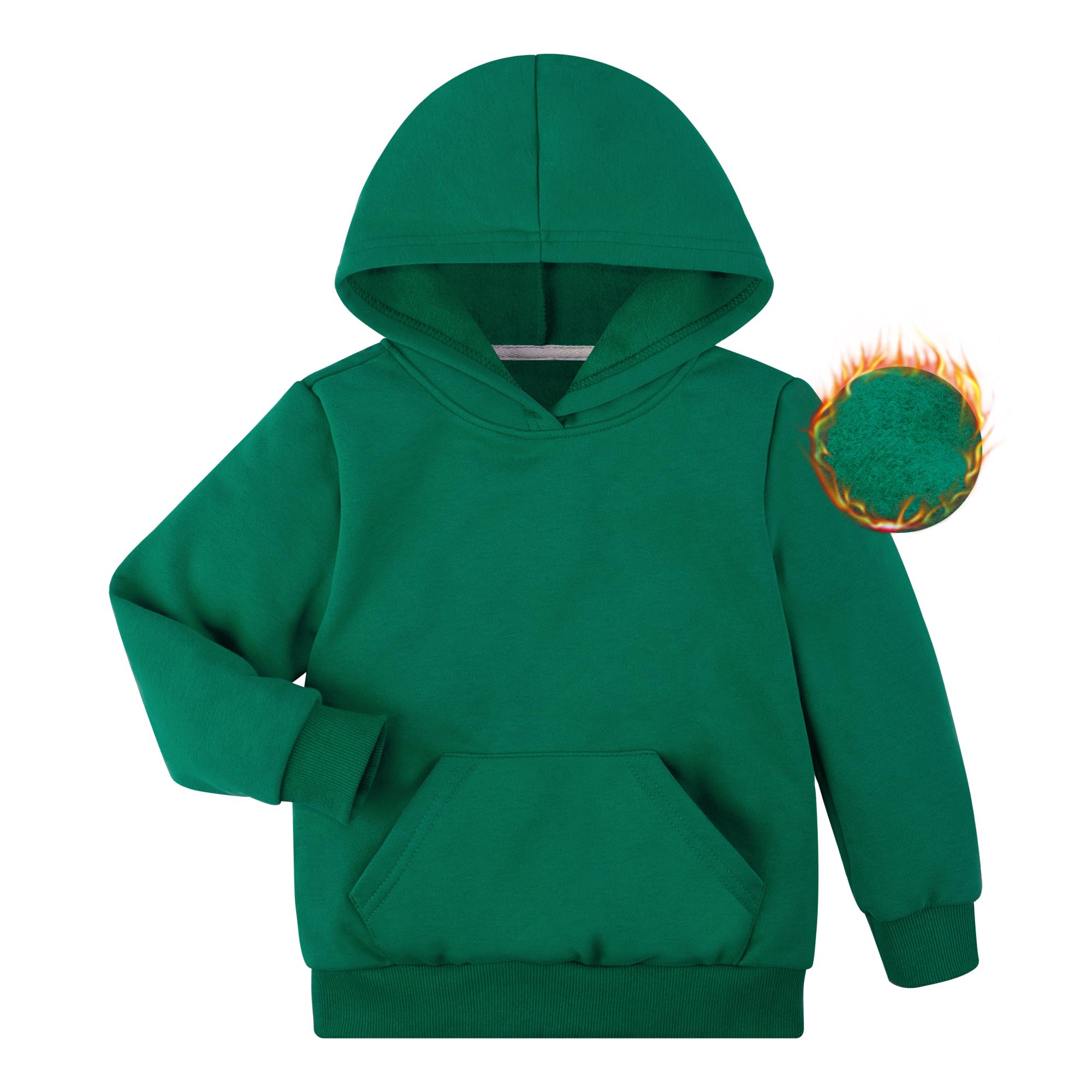 BIG ELEPHANT Boys Hooded Sweatshirt Fleece Pullover Hoodies Long Sleeve Warm Hoodie Sweatshirts with Pocket for Kids