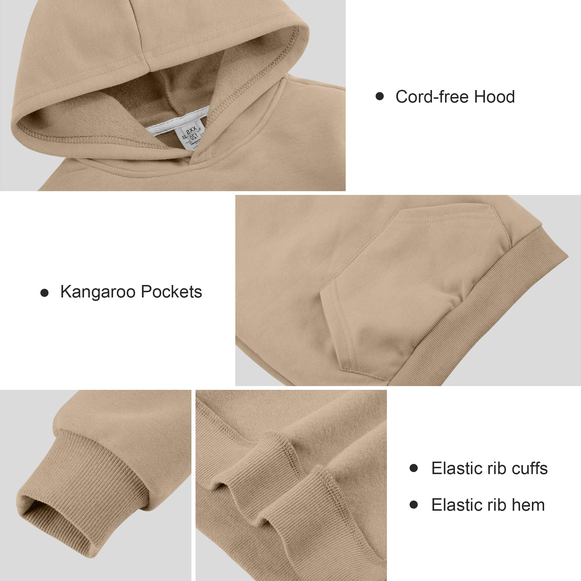 BIG ELEPHANT Boys Hooded Sweatshirt Fleece Pullover Hoodies Long Sleeve Warm Hoodie Sweatshirts with Pocket for Kids
