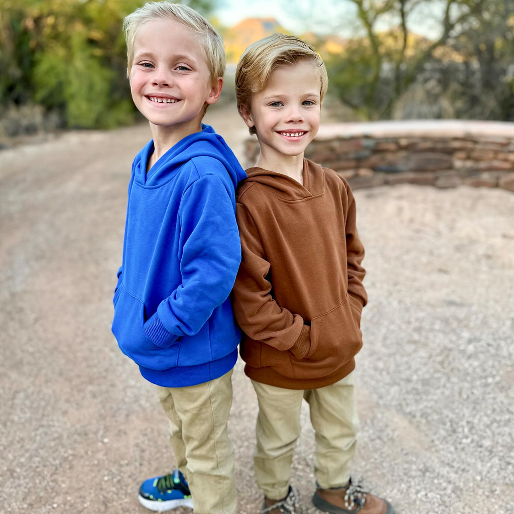 BIG ELEPHANT Boys Hooded Sweatshirt Fleece Pullover Hoodies Long Sleeve Warm Hoodie Sweatshirts with Pocket for Kids