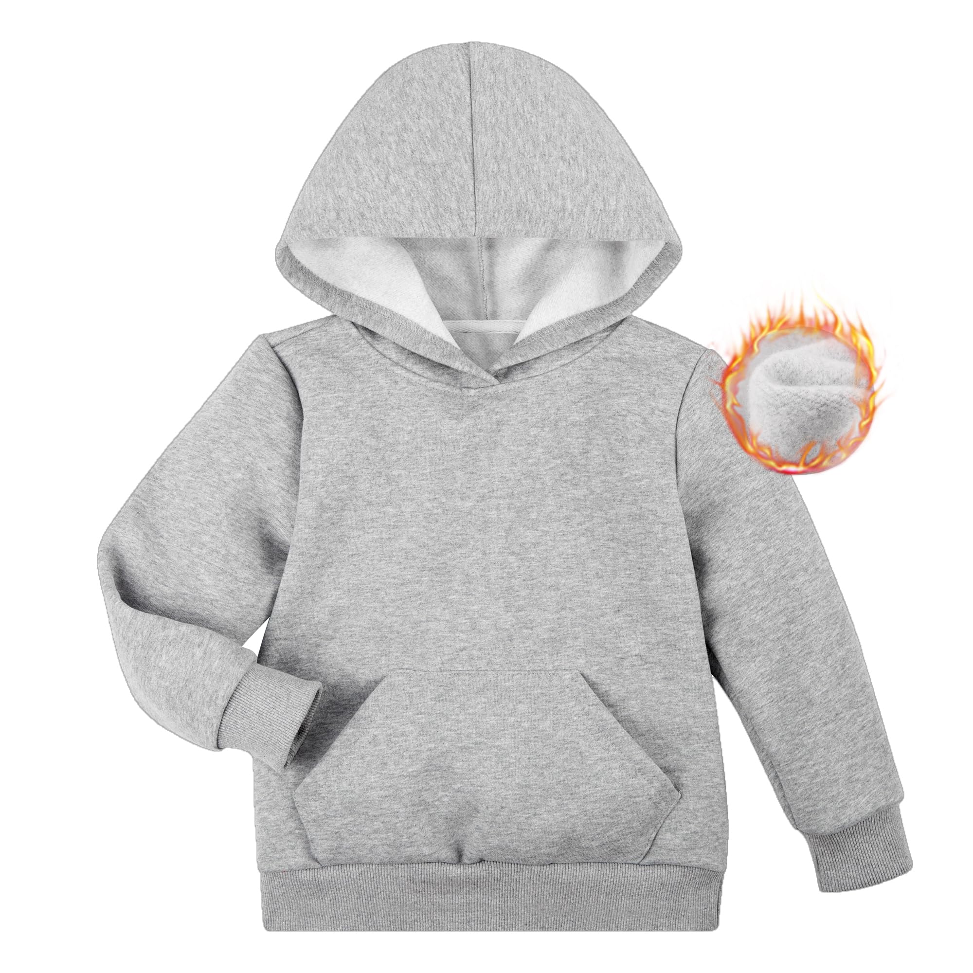 BIG ELEPHANT Boys Hooded Sweatshirt Fleece Pullover Hoodies Long Sleeve Warm Hoodie Sweatshirts with Pocket for Kids