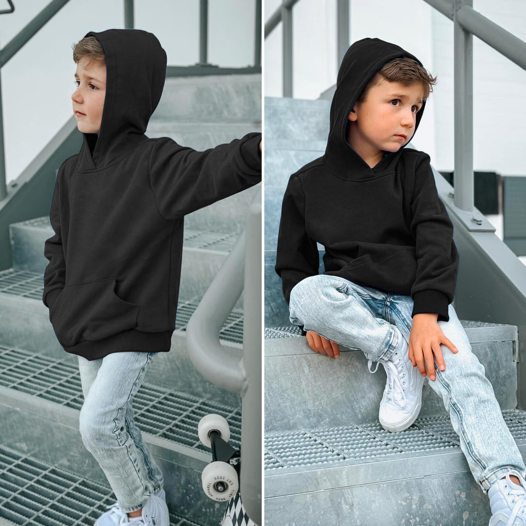 BIG ELEPHANT Boys Hooded Sweatshirt Fleece Pullover Hoodies Long Sleeve Warm Hoodie Sweatshirts with Pocket for Kids